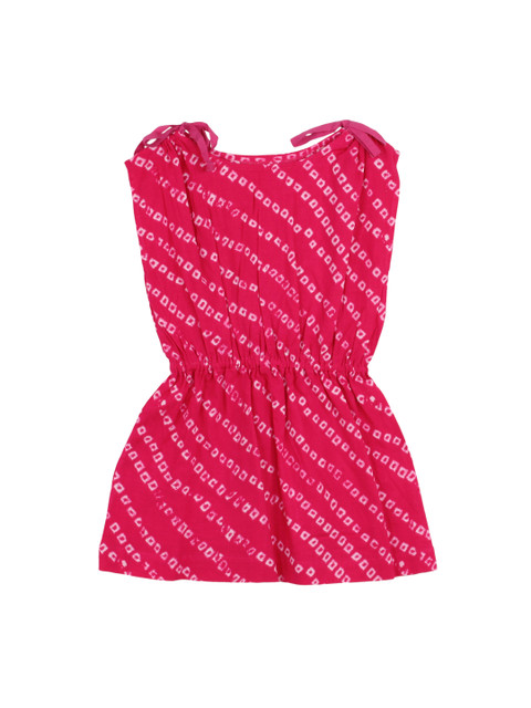 

My Little Lambs Girls Pink Printed Fit & Flare Dress