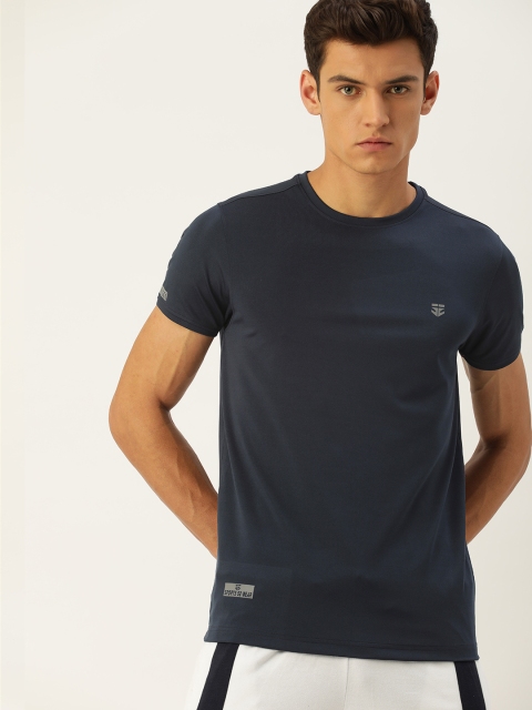 

Sports52 wear Men Navy Blue Solid Round Neck Training or Gym T-shirt