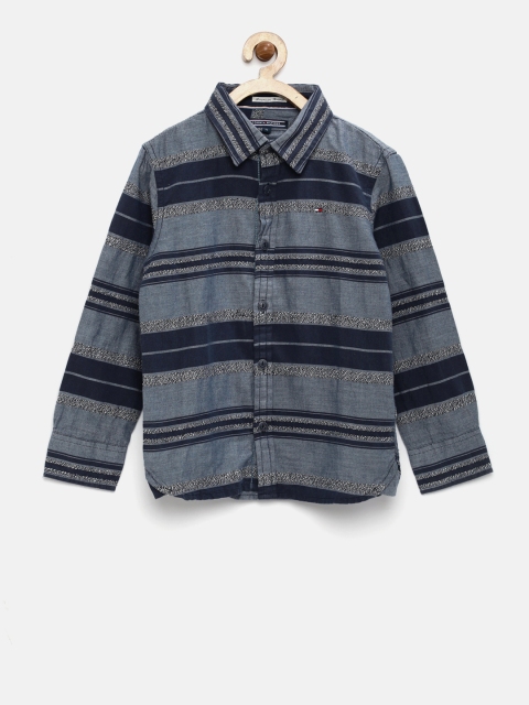 

Tommy Hilfiger Boys Navy Striped Casual Shirt, Navy blue