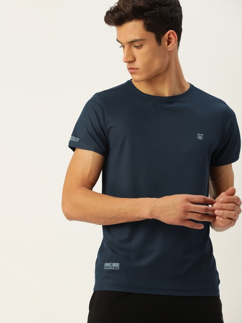 

Sports52 wear Men Navy Blue Colourblocked Training or Gym T-shirt