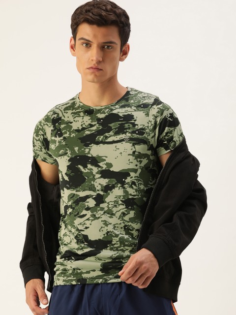 

Sports52 wear Men Green & Black Printed Training or Gym T-shirt