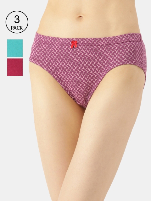 

Leading Lady Women Pack Of 3 Pure Cotton Hipster Briefs, Blue