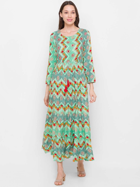 

ZOLA Women Green Ethnic Motifs Printed Anarkali Kurta