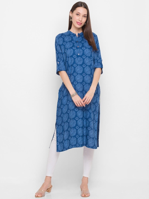 

ZOLA Women Blue Checked Anarkali Kurta