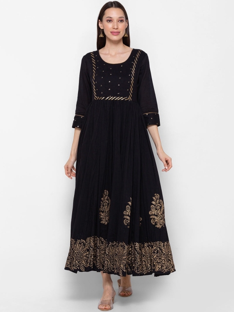 

ZOLA Women Black Embellished Anarkali Kurta