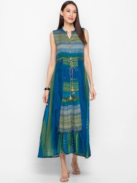 

ZOLA Women Blue & Green Printed Anarkali Kurta