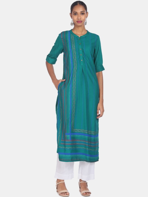 

Karigari Women Blue Geometric Printed Kurta