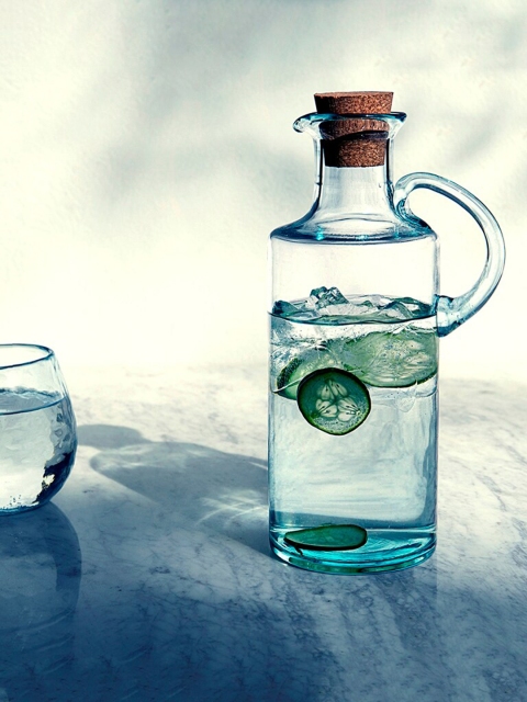 

ellementry Blue Handmade Glass Water Jug