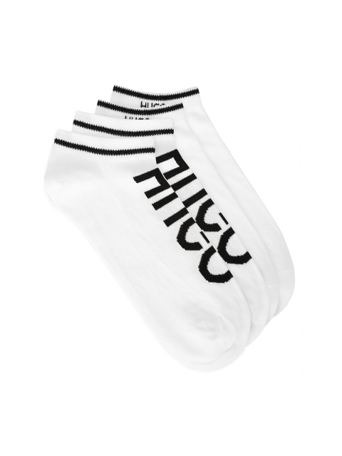 

HUGO Men Pack Of 2 White Printed Ankle Length Socks
