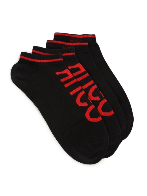 

HUGO Men Pack Of 4 Black Printed Ankle Length Socks