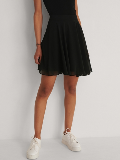 

NA-KD Women Black Solid A-Line Skirt