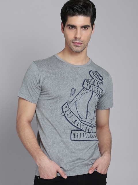 

Free Authority Men Grey Harry Potter Printed Pure Cotton T-shirt