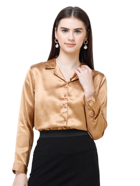

DECHEN Women Beige Casual Shirt