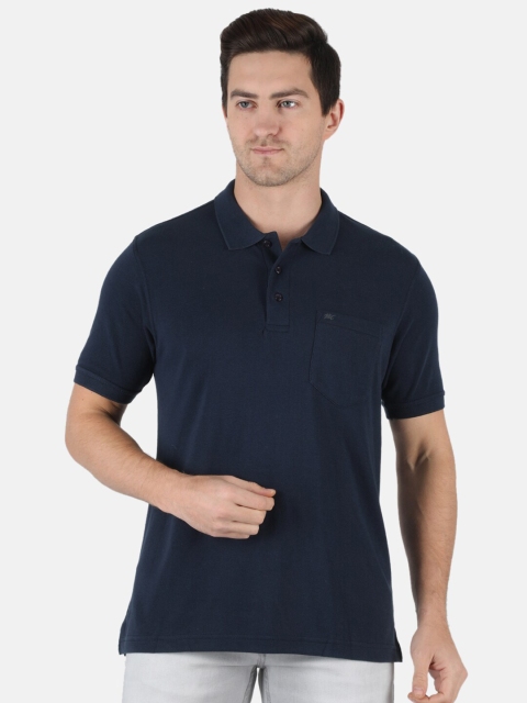 

Monte Carlo Men Navy Blue Polo Collar T-shirt