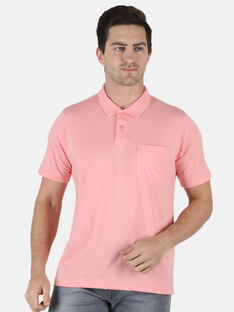 

Monte Carlo Men Pink Polo Collar T-shirt