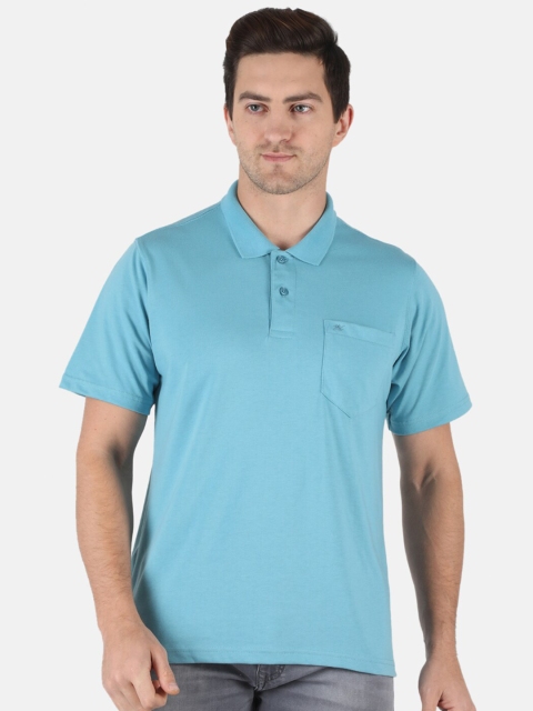 

Monte Carlo Men Plus Size Blue Polo Collar T-shirt