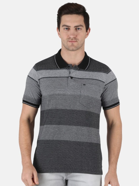 

Monte Carlo Men Black & Black Colourblocked Cotton Polo Collar T-shirt