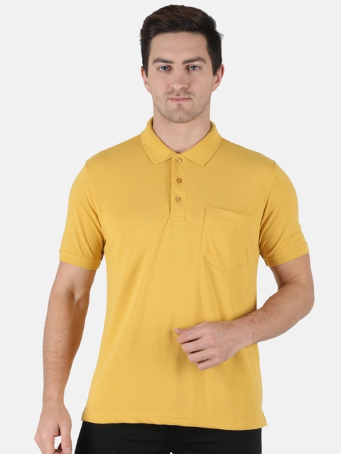 

Monte Carlo Men Mustard Yellow Polo Collar Regular Fit T-shirt