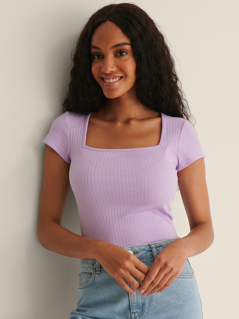

NA-KD Lavender Ribbed Top