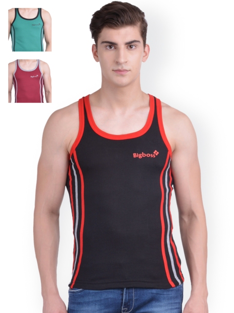 

Dollar Bigboss Pack of 3 Innerwear Vests MDBB-14-PO3-2, Black