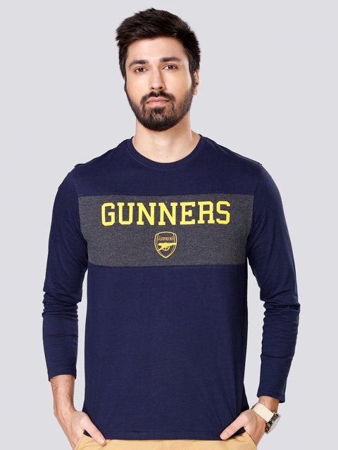 

Arsenal FC Men Navy Blue Arsenal Cut & Sew Full Sleeve T-Shirt