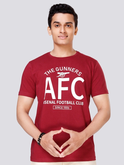 

Arsenal FC Men Burgundy Arsenal Printed Cotton T-shirt