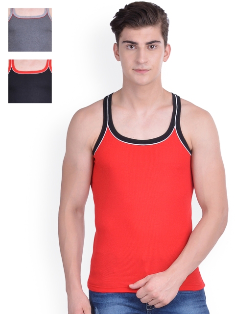 

Dollar Bigboss Men Set of 3 Innerwear Vests MDBB-02-PO3-2, Red