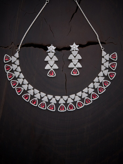 

Kushal's Fashion Jewellery Gold Toned Ruby Necklace Set