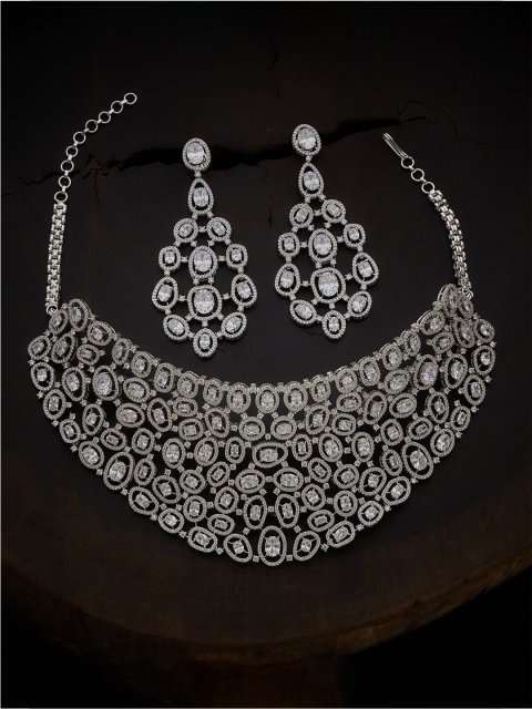 

Kushal's Fashion Jewellery White Rhodium-Plated Necklace