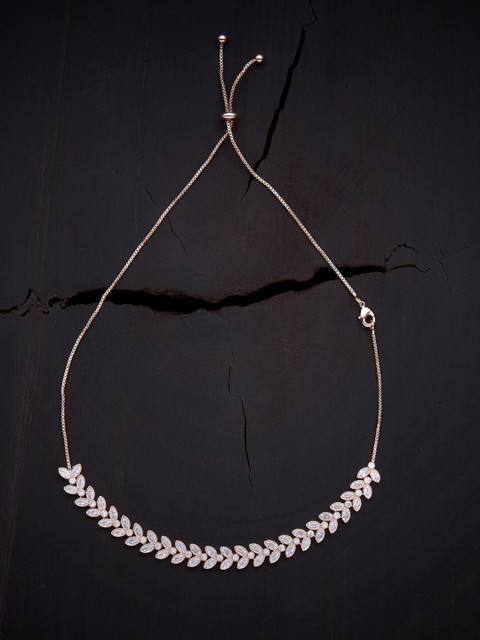 

Kushal's Fashion Jewellery Rose Gold-Plated White Cubic Zirconia Choker Necklace