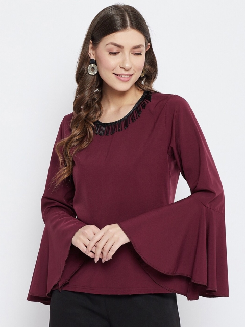 

PRINCINN MEYER Women Maroon Solid Top