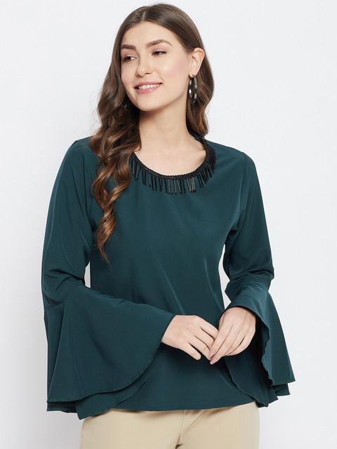 

PRINCINN MEYER Teal Sequined Top