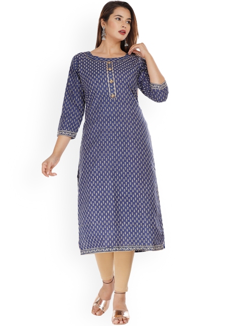 

KALINI Women Purple & purple reign Ethnic Motifs Checked Kurta