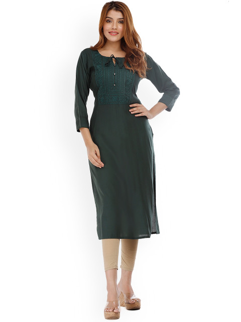 

KALINI Women Green & rosin Kurta