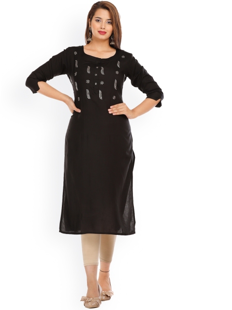 

KALINI Women Black & raisin black Kurta