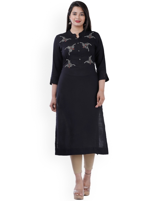 

KALINI Women Navy Blue Kurta