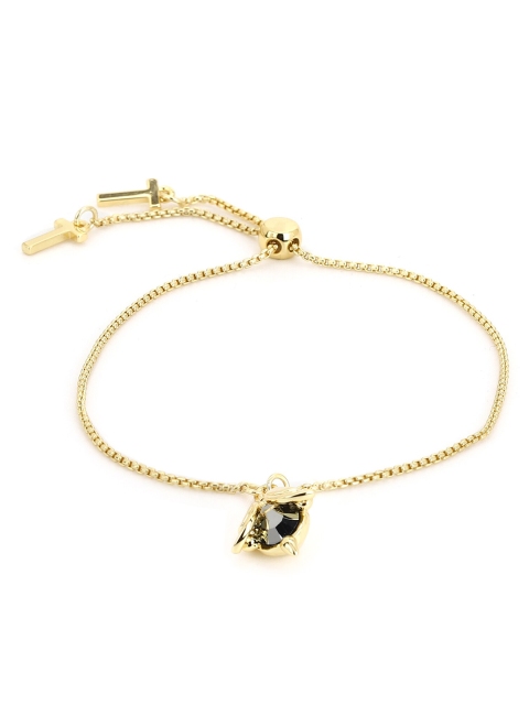 

Ted Baker Women Gold-Toned & Black Crystals Gold-Plated Charm Bracelet