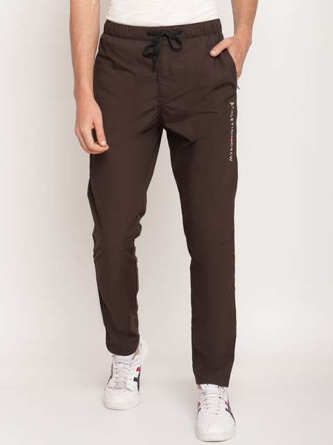 

Octave Men Olive Brown Solid Cotton Regular-Fit Track Pants
