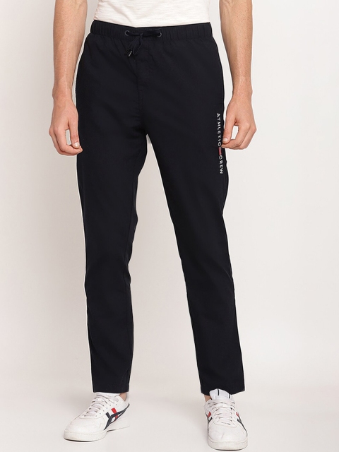

Octave Men Navy Blue Solid Cotton Track Pants