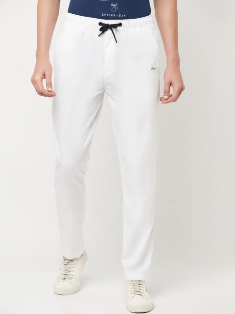 

Octave Men White Plus Size Regular Fit Cotton Track Pants
