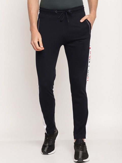 

Octave Plus Size Men Navy Blue Colourblocked Regular-Fit Cotton Track Pant