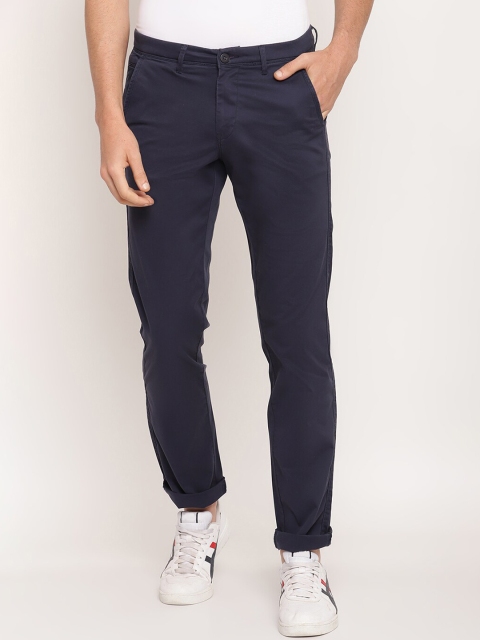 

Octave Men Navy Blue Solid Cotton Trousers