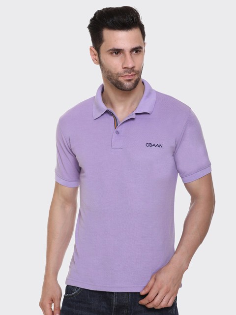 

Obaan Men Lavender Polo Collar T-shirt