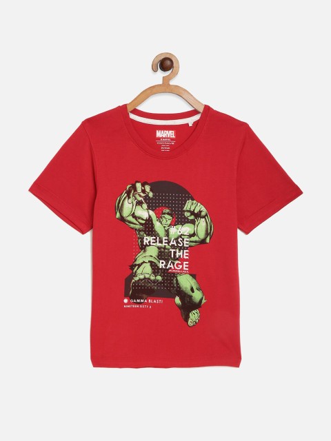 

Octave Boys Red Printed Cotton T-shirt