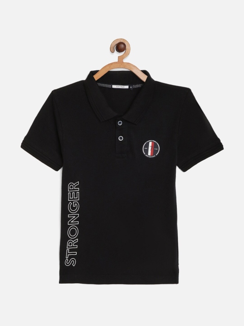 

Octave Boys Navy Blue Typography Polo Collar Applique T-shirt