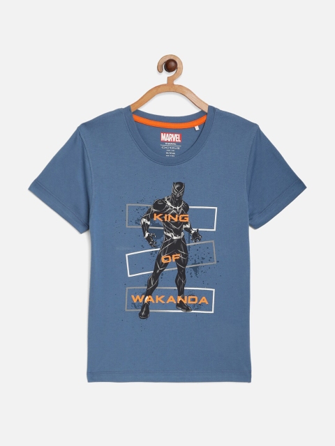 

Octave Boys Blue Printed Cotton T-shirt