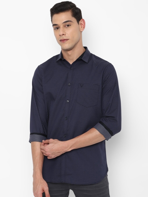

Allen Solly Men Navy Blue Slim Fit Printed Cotton Casual Shirt