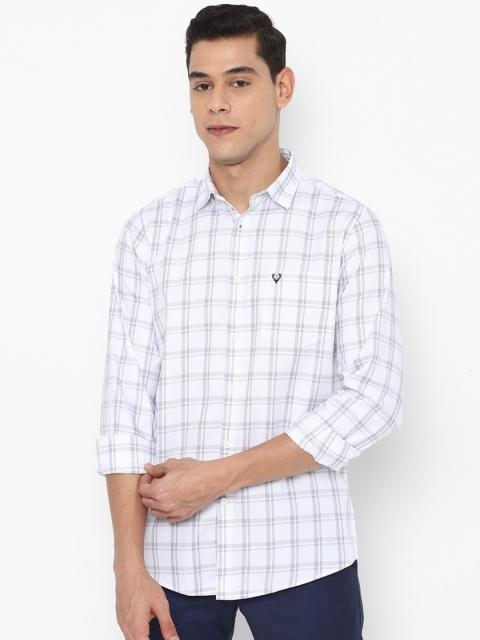 

Allen Solly Men White Slim Fit Checked Cotton Casual Shirt