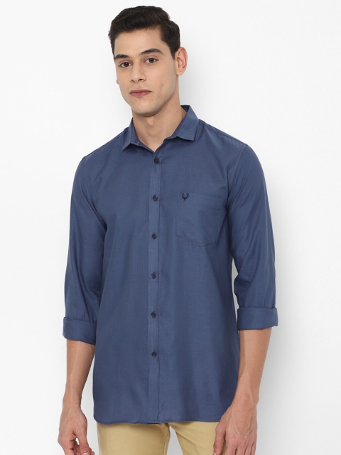 

Allen Solly Men Navy Blue Slim Fit Cotton Casual Shirt