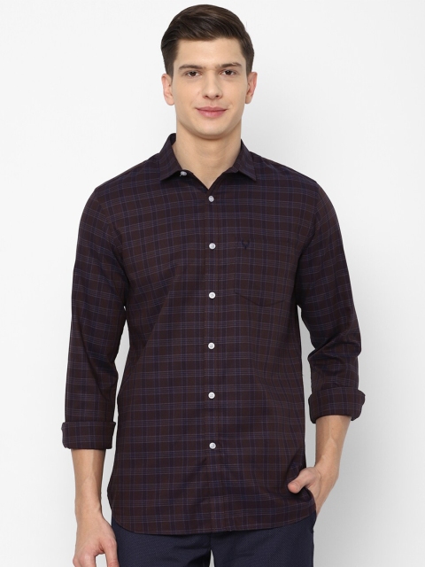 

Allen Solly Men Purple Slim Fit Checked Cotton Casual Shirt